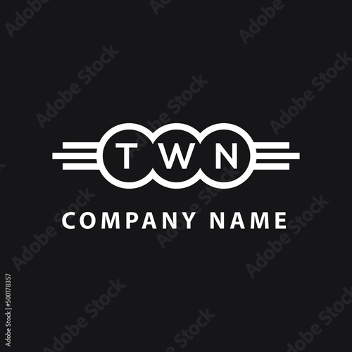 TWN letter logo design on black background. TWN  creative initials letter logo concept. TWN letter design. photo