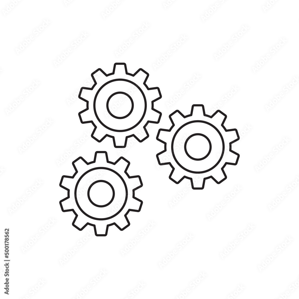 Gear Configuration  icon in line style icon, style isolated on white background