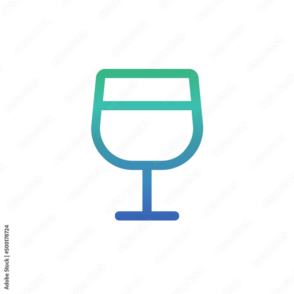Wine , Food and drink gradient icon. Wine , Food and drink gradient icon.