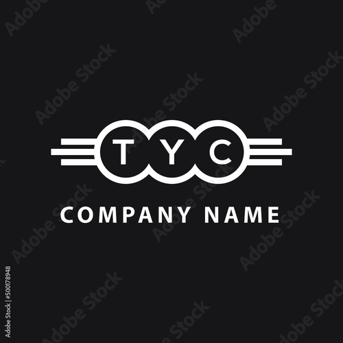 TYC letter logo design on black background. TYC  creative initials letter logo concept. TYC letter design.
