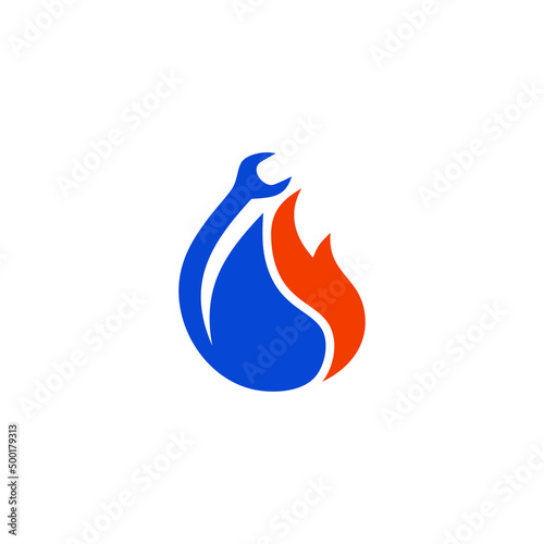 a logo illustration depicting plumbing repair