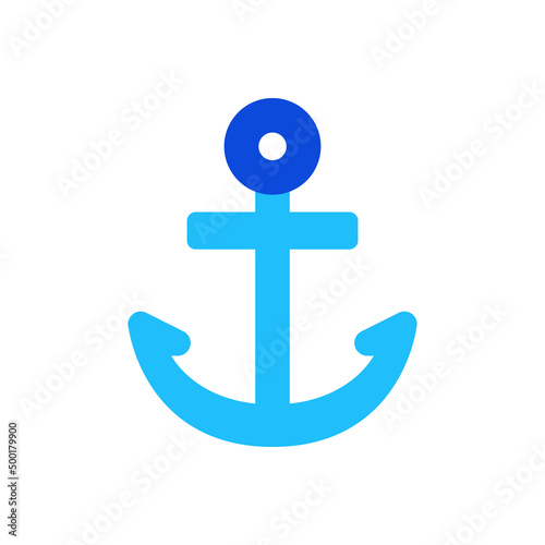 Anchor icon vector graphic illustration in blue
