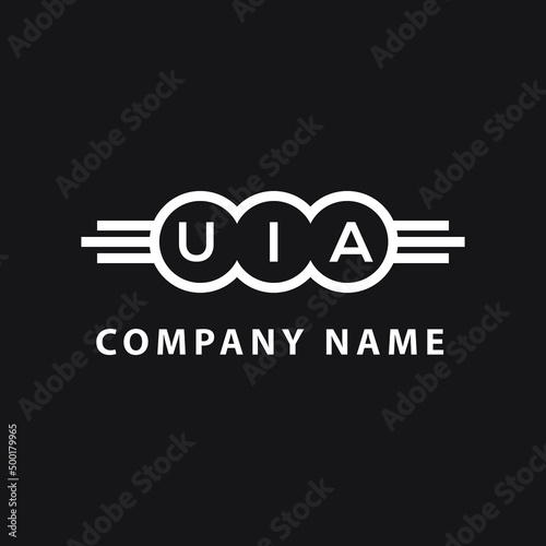 UIA letter logo design on black background. UIA  creative initials letter logo concept. UIA letter design.
 photo