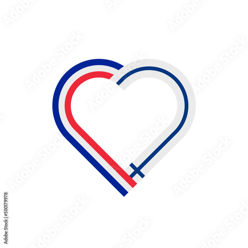 unity concept. heart ribbon icon of france and finland flags. vector illustration isolated on white background