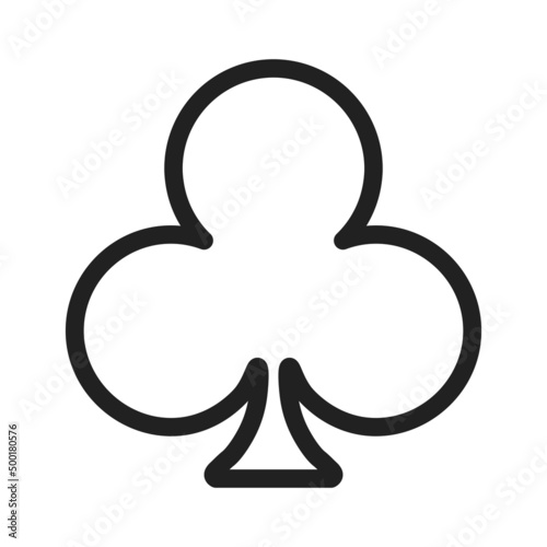 Black outline club poker suit symbol