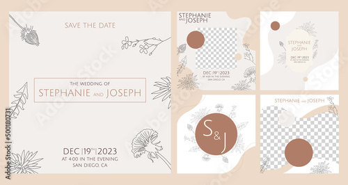 Instagram post template of wedding with attractive typography and colors (ID: 500180731)
