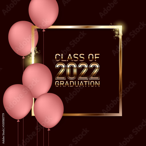 Class of 2022 graduation text design for cards, invitations or banner