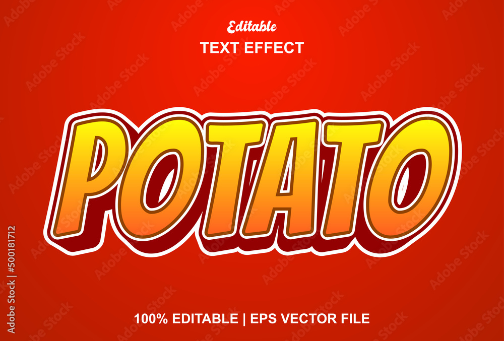 potato text effect and editable.