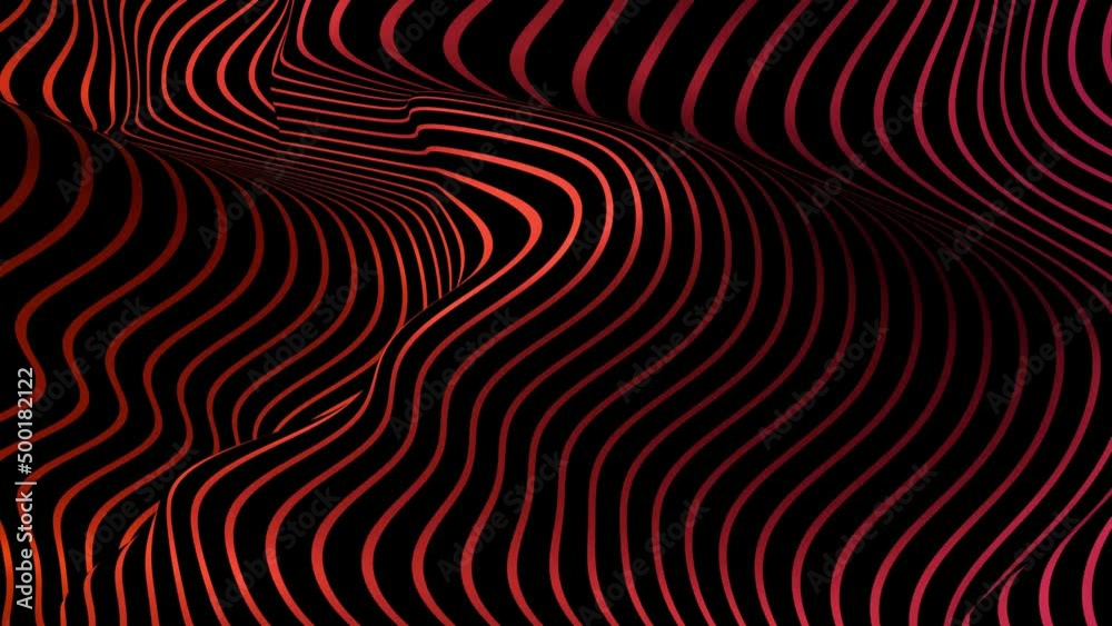 arrière-plan abstrait, lignes qui ondulent - animation 4K - rendu 3D