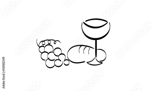 Sketch of First Holy Communion element. Hand Drawn Religious element.