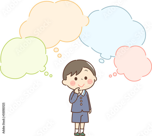 いろいろ想像する男の子