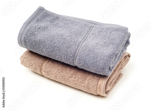 Closeup towel isolated on white background 