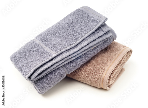 Closeup towel isolated on white background 