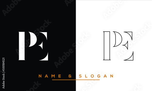 PE,  EP,  P,  E   Abstract  Letters  Logo  Monogram