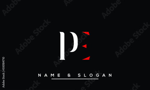 PE,  EP,  P,  E   Abstract  Letters  Logo  Monogram