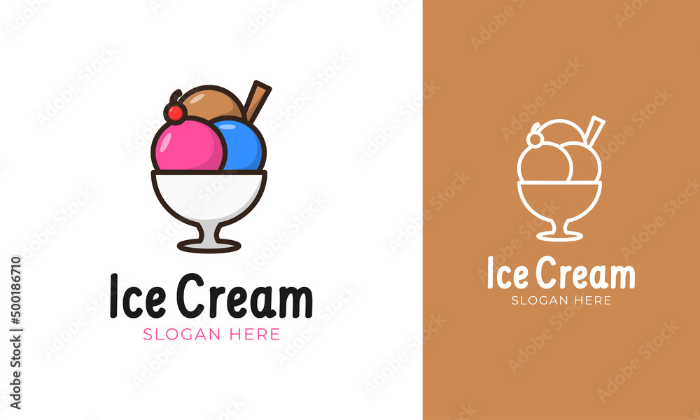 Ice cream log in the glass cup for a sweet dessert Ice cream log in the glass cup for a sweet dessert