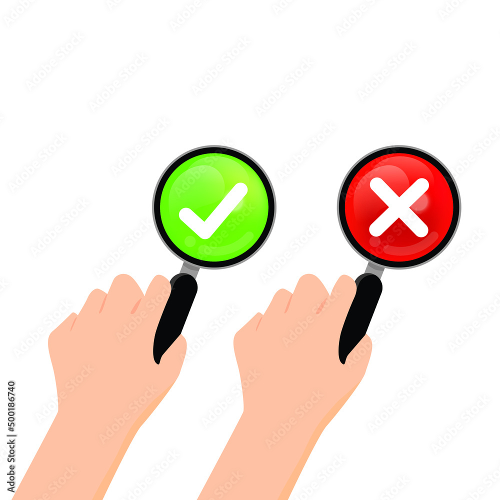 Check box list icons true and false set, green and red isolated on transparent background. Check box list icons true and false set, green and red isolated on transparent background.