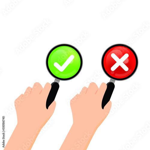 Check box list icons true and false set, green and red isolated on transparent background.