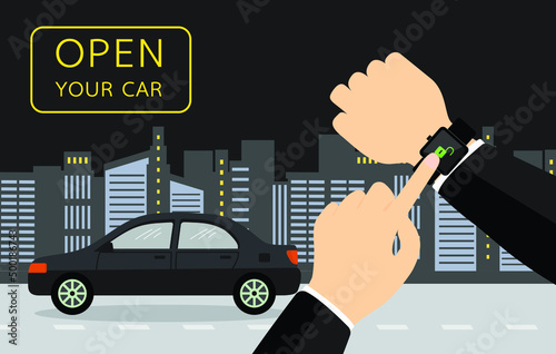 Car door lock and unlock by smartwatch
