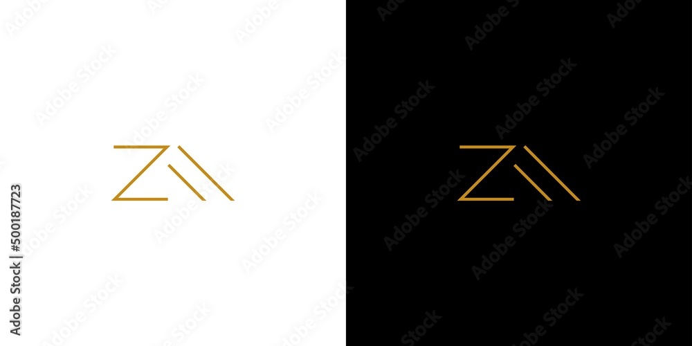 Fototapeta premium Modern and luxury ZA letter initials logo design