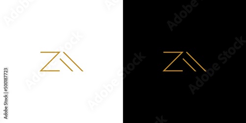Modern and luxury ZA letter initials logo design
