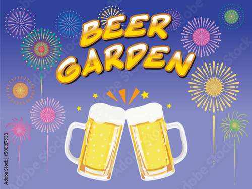ビアガーデンのイラスト