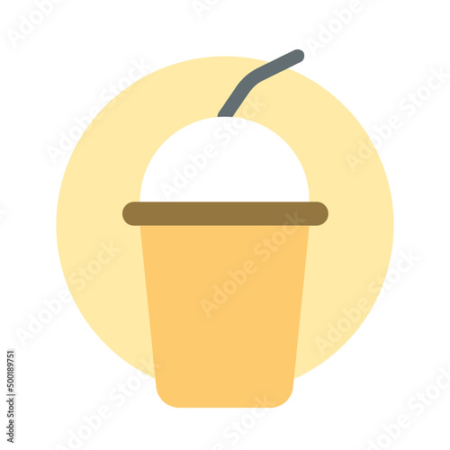Iced Coffee , Food and drink flat icon.