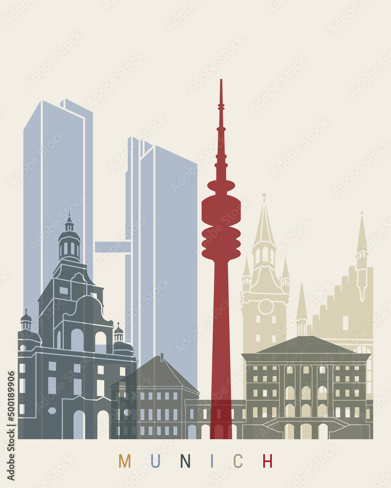 Naklejka premium Munich skyline poster
