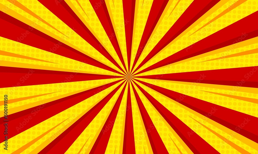 Obraz premium Comic cartoon burst background effect