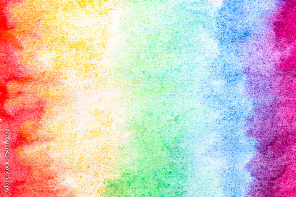 Abstract rainbow watercolor paper textured illustration for grunge templates design, vintage card.