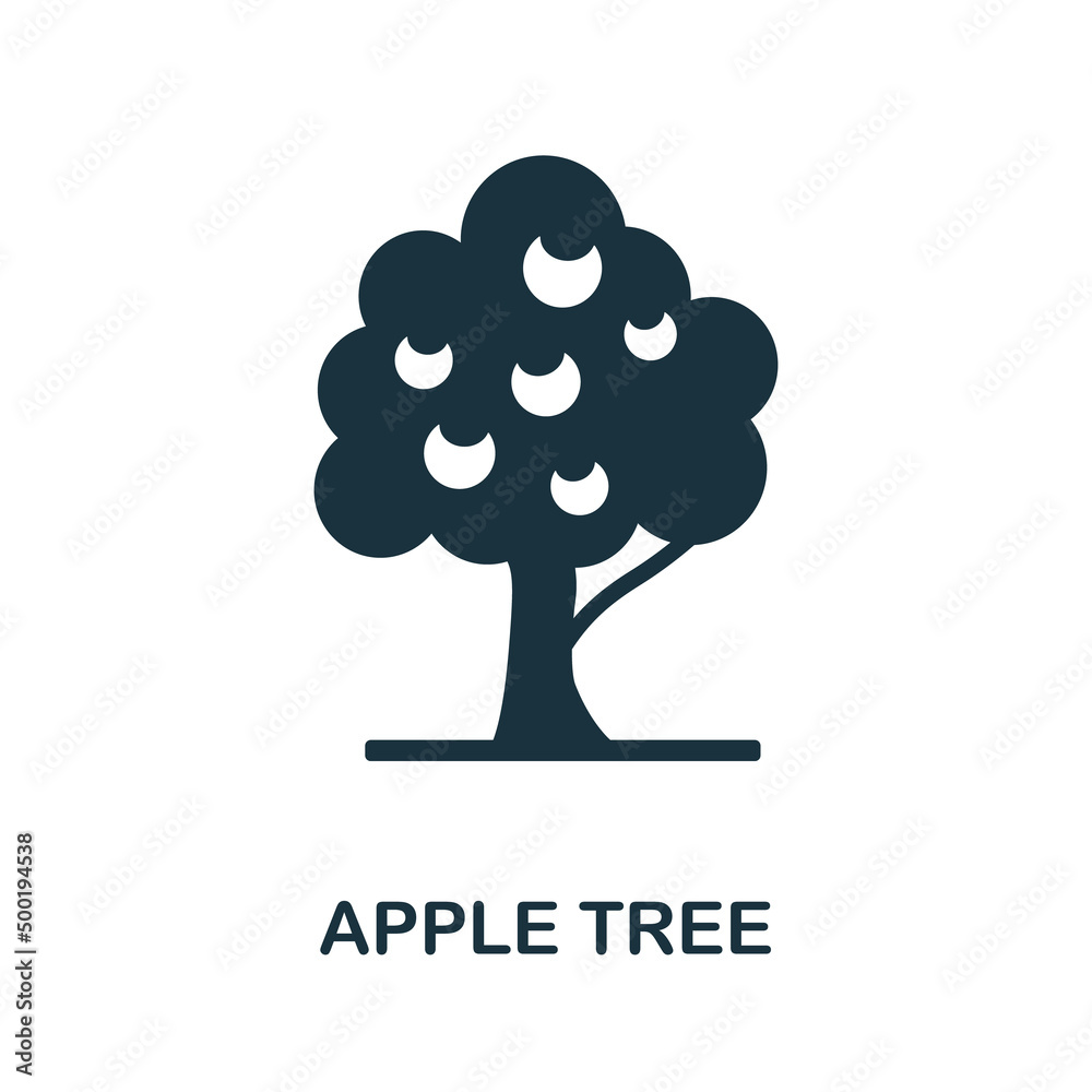 Apple Tree icon. Monochrome simple Apple Tree icon for templates, web