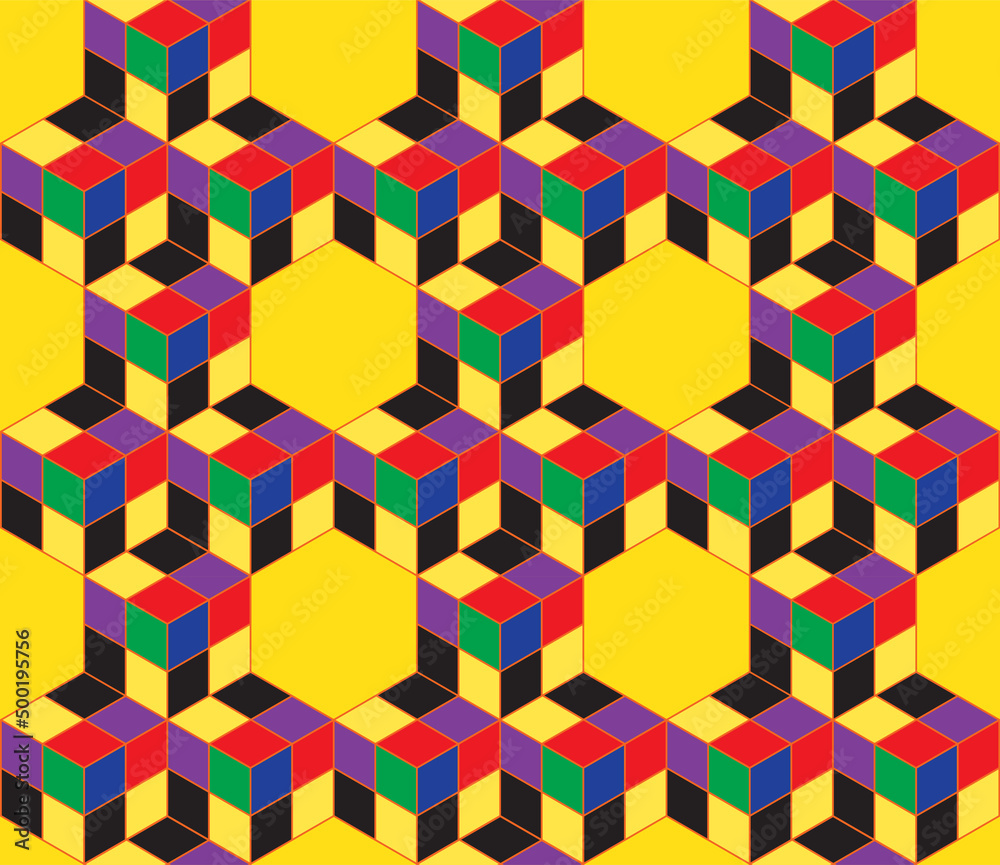 Obraz premium Seamless repeating isometric pattern of cubes