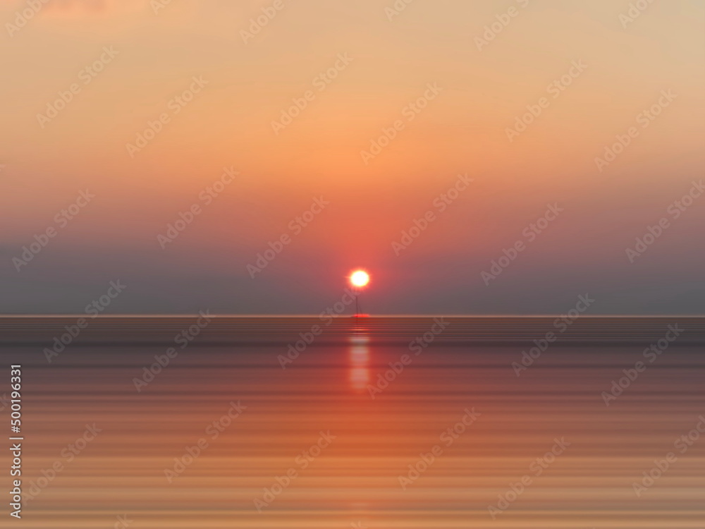 pink gold sunset at sea nature landscape