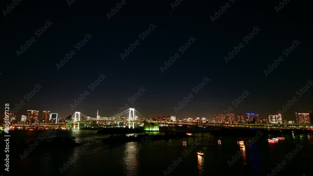 4K Timelapse of Rainbow Bridge and Tokyo Tower in the city japan
4K Timelapse of Rainbow Bridge and Tokyo Tower in the city japan