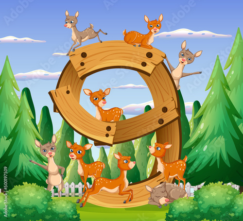 Nine deers attached to number nine