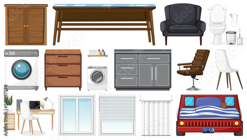 House appliances on white background