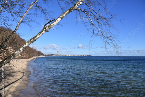 Gdynia Orłowo, plaża, klif, Bałtyk, woda photo