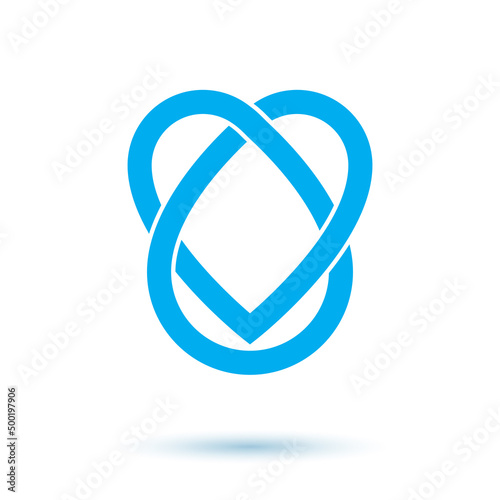 Global water circulation vector icon for use as marketing design symbol. Human and nature harmony concept.
