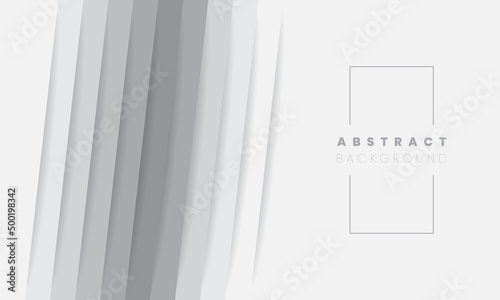 3D abstract modern background. White and gray geometric lines stripe shape texture wallpaper with realistic shadows in parallel. EPS10 illustration vector.