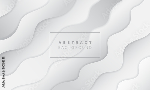 3D abstract modern background. White and gray gradient geometric curve lines stripe shape texture wallpaper with realistic shadows. EPS10 illustration vector.