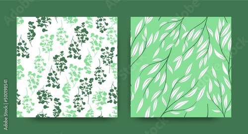 Seamless Floral Pattern. Exotic Foliage Texture. Nature Textile Design. Eucalyptus Pattern. Vector Fern Trees. Cute Botanic Print. Elegant Flower Border. Tropical Eucalyptus Pattern.