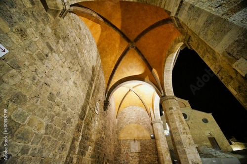 inside the church image taken in san gimignano, tuscany, italy