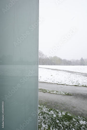 view from the window to the park in a winter day © Laiotz