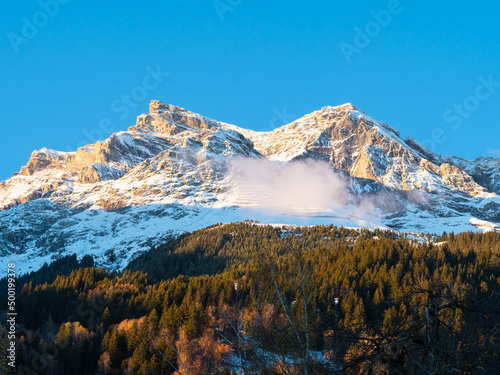 Mountains in autumn - Disentis, Switzerland photo