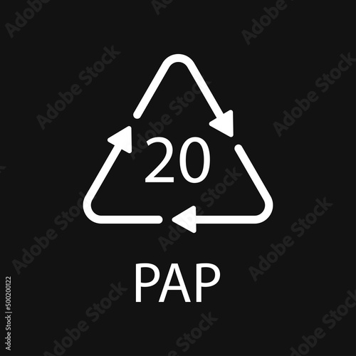 Paper recycling symbol PAP 20. Vector illustration © Ruslan