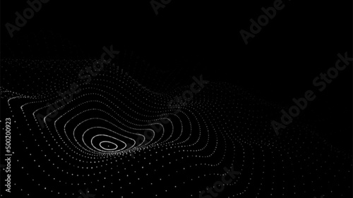3D digital circular dynamic wave. Technology smart wave. Seamless flow digital structure. Cyber technology background. Vector illustration.