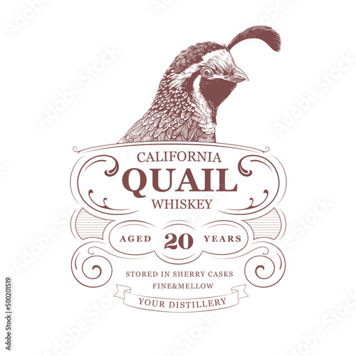 Vintage Logo with California Quail Head