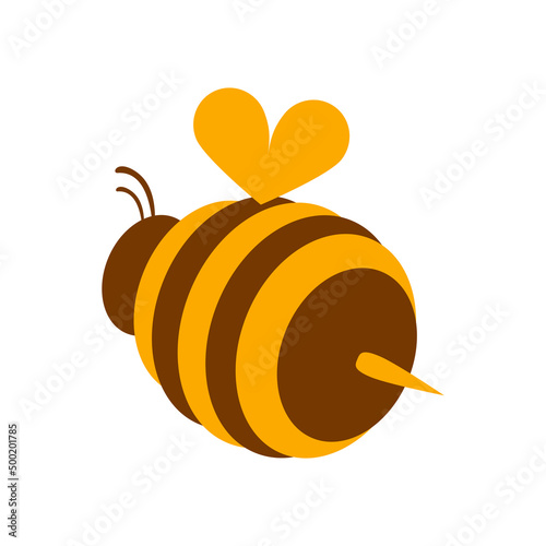 Canvastavla Bumblebee with a sting simple icon vector