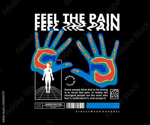 Hand Silhouette Retro Poster Pixel style Graphic Design for T shirt Street Wear and Urban Style
