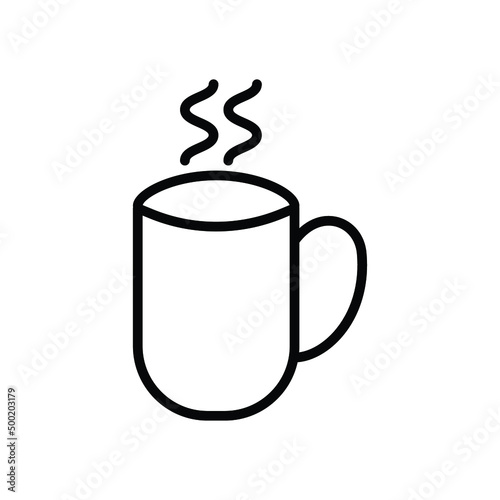 line hot coffee cup icon 